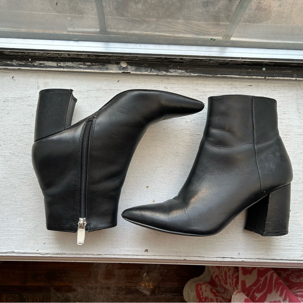 Black Steve Madden pointy toe booties size 6 - worn on a few times